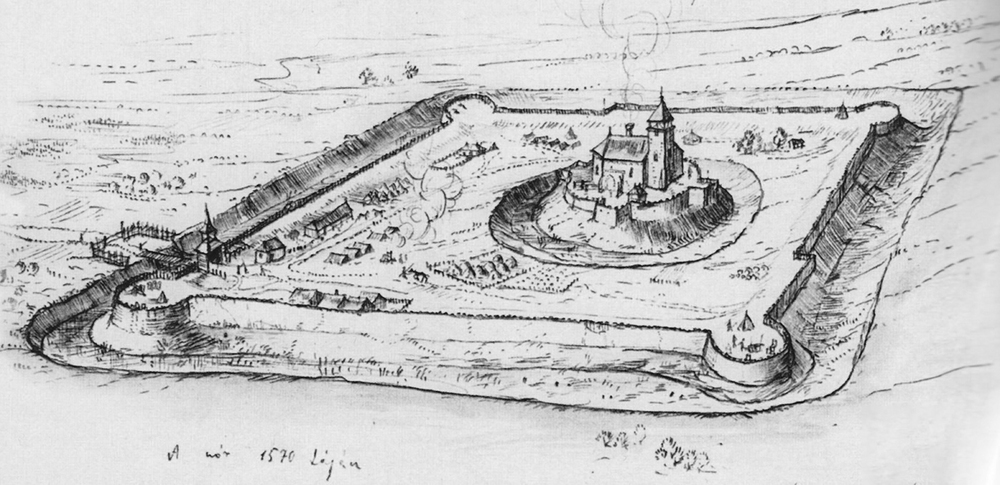 A fonyódi Alsóvár (Fácános) 1570 körül – rekonstrukciós rajz © Kőnig Ferenc 