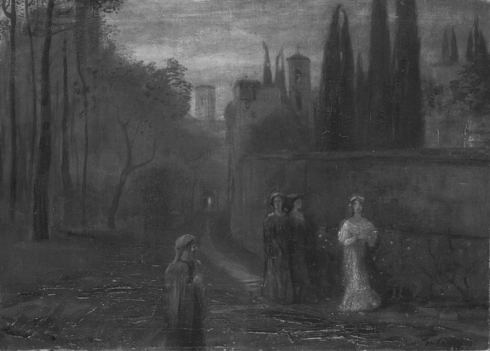 Lajos Gulácsy: Dante’s Meeting with Beatrice, cca. 1906 © Hungarian National Gallery